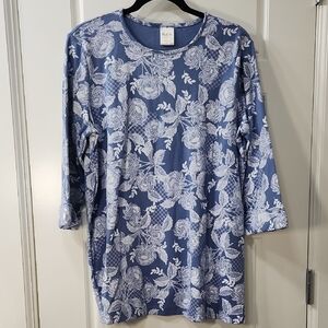 Blair Blue and White Floral Top - Large